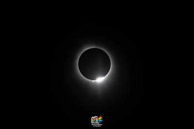 Sun coming out of totality during the April 8th, 2024 Total Eclipse from Trail of Tears State Park