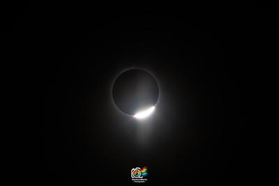 Sun coming out of totality during the April 8th, 2024 Total Eclipse from Trail of Tears State Park